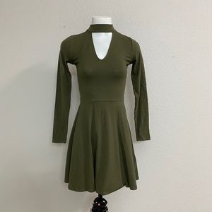 NWT Hollister Olive Green Skater Dress Size Small
